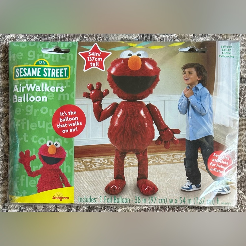 Giant Elmo Air Walker Foil Balloon 38” X 54”